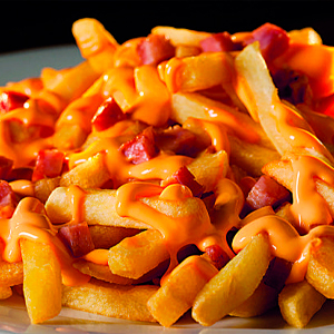 Fritas com Bacon e Cheddar