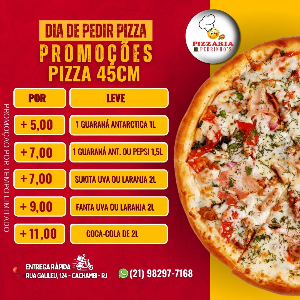 PROMOÇÃO III - 1 Pizza 45cm + 1 Refri