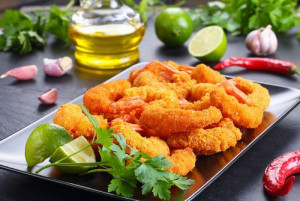 Camarão á milanesa