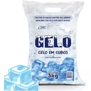 GELO FILTRADO EM CUBO 3KG