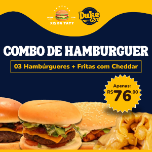 Combo de 3 Hamburgueres  +Fritas com cheddar +  Fruki 2 L