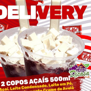 2 copos de kit kat branco
