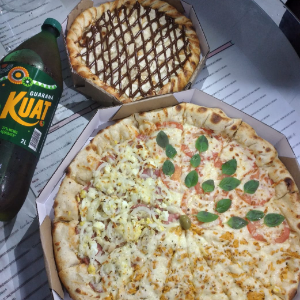 COMBO GRANDE: Pizza 15 Fatias Grande + Broto 6 Fatias + Guaraná  2L