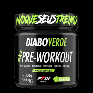 Pre treino Diabo Verde/ Sabor maçã verde