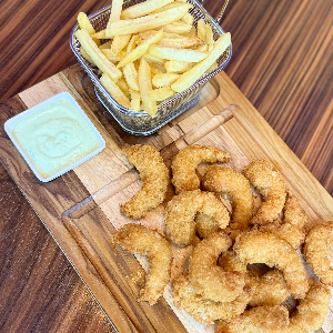 Porção de camarão 400gramas + batata 400gramas