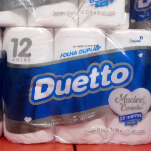 Papel higiênico Duetto 12 rolos folha dupla