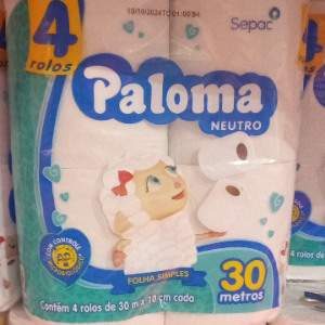 Papel higiênico Paloma 4 rolos folha simples