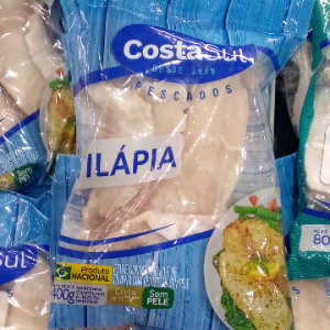 Peixe congelado filé de tilápia sem pele