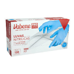 Luva Nitrílica Azul - M Vabene