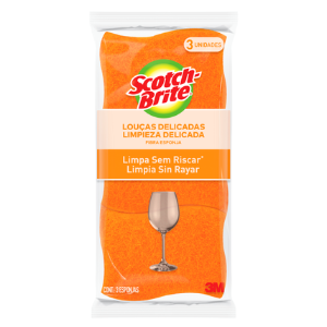 Esponja Scotch Brite nao Risca Laranja Banheiro 3UN