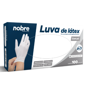 Luva látex c/pó p/ proteção contra agentes químicos