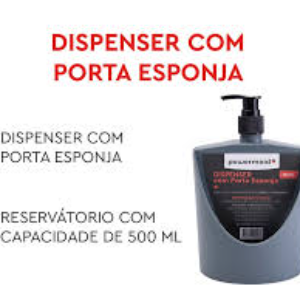 DISPENSER C/ PORTA ESPONJA CINZA POWERMAID