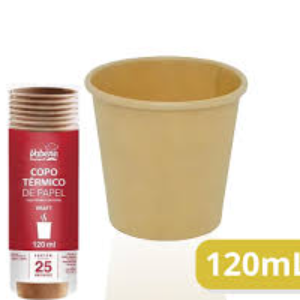 COPO PAPEL 120ML TR C/ 25UN VABENE